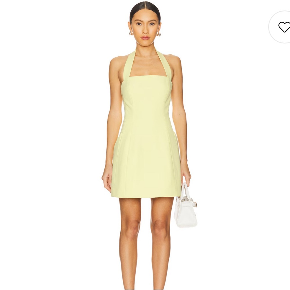 Bardot Nevelle Hourglass Halter Dress in Canary Yellow